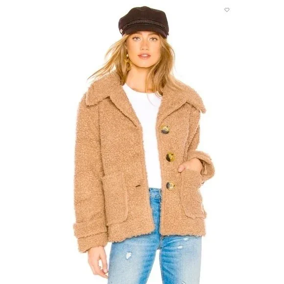 🌟  FREE PEOPLE SO SOFT COZY TEDDY PEACOAT NWT 🌟 - Picture 12 of 14